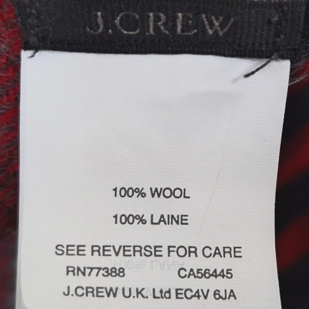 J. CREW | Wool, Plaid Pom Pom Blanket Scarf